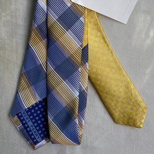 Perry Ellis Plaids pattern tie 100% silk NWT